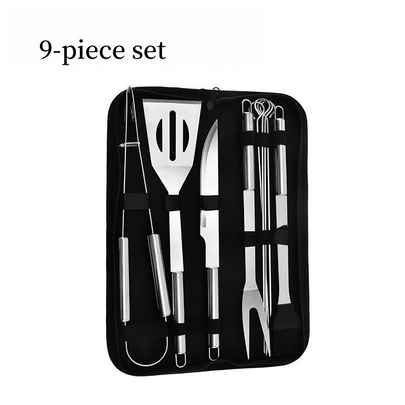 Stainless Steel Oven Set Barbecue Combination Tools Outdoor Barbecue Grill Barbecue Set Barbecue Set Storage Portable Cloth Bag Baking Tools