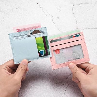 Ultratenká taška na karty Ženy Funkce více karet Mini Kreditní Banka Držitel karty Řidičský průkaz Peněženka na mince Karta Peněženka Tašky Peněženka