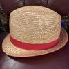 Used MADE IN ITALY GRILLO Natural Grass Straw Hat Wheat Color 58cm Grillo Made In Italy Straw Hat Folded Hat Hat Panama Hat