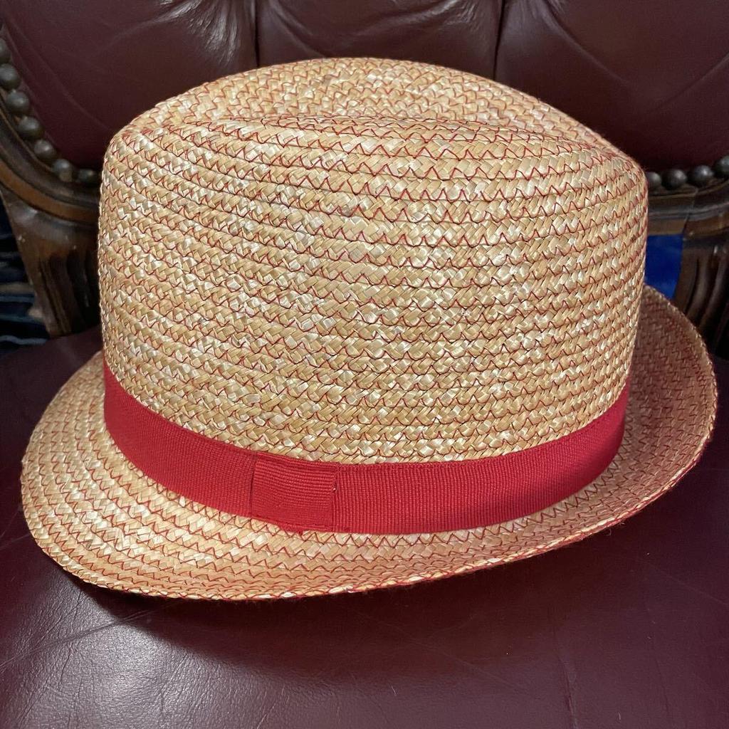 Used MADE IN ITALY GRILLO Natural Grass Straw Hat Wheat Color 58cm Grillo Made In Italy Straw Hat Folded Hat Hat Panama Hat