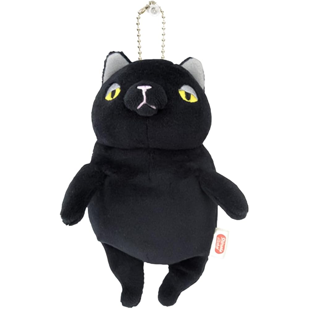 Shinada Global Mochi Series Mochi Cat Black Mini Plush Toy 7x5x14cm Animal MONE-0088B
