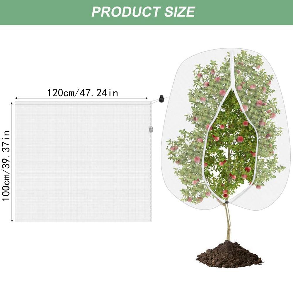 Fruit Tree Netting Mesh Fruit Tree Protection Squirrel Barrier Plant Cover Fruit Tree Bird Proof Net Cover With Zipper