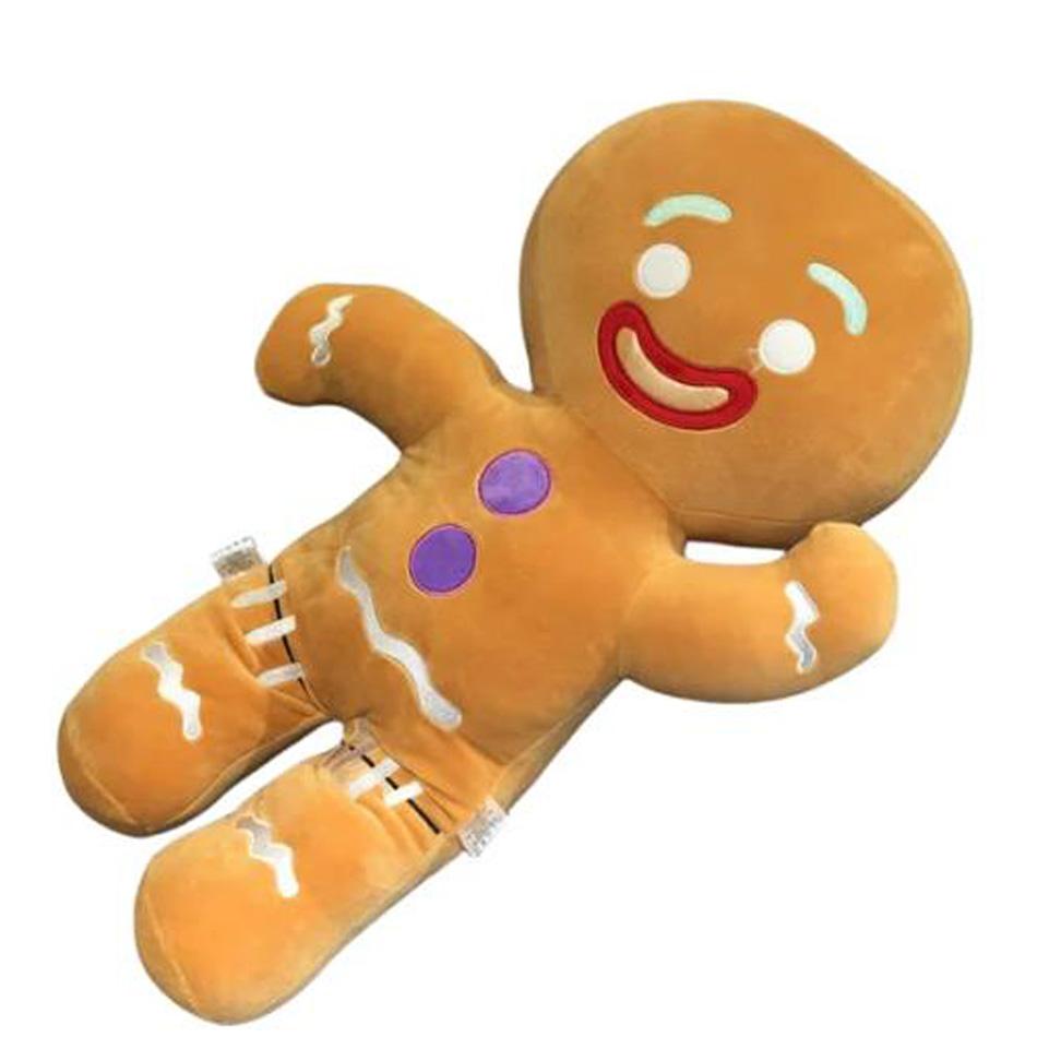 Ginger Adorable Bread Plush Toy Stuffed Caramel Chocolate Gingerbread Man Cushion Christmas Tree House Bow Ring Decor Xmas Deer