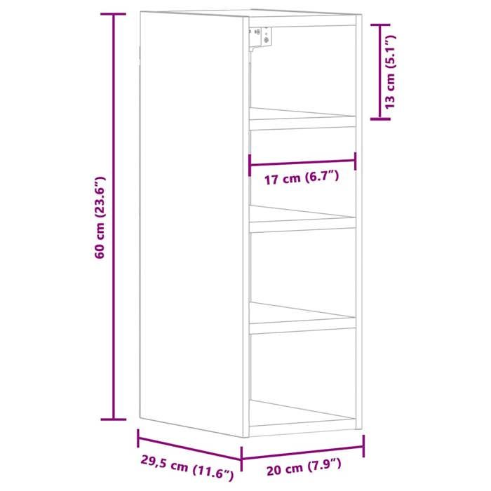 VidaXL Hanging Cabinet "Riga" White 20 X 29.5 X 60 Cm Engineered Wood 854157