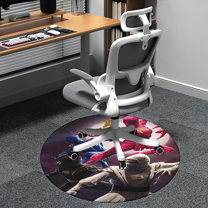 

Power Rangers Ninja Steel Chair Mat Round Carpet for Home Decor, Office Use, Living Room, Bedroom, Gift Idea0279b 80cm by 80cm