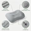 UWJOWP Inflatable Neck Pillow 2-Pack Travel Pillow for Airplane Train Camping Gray+Navy 34x22cm