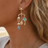 Conch Shell Earrings Studs Fish Starfish Earrings Elegant Ocean Style Ear Studs  Sea Beach