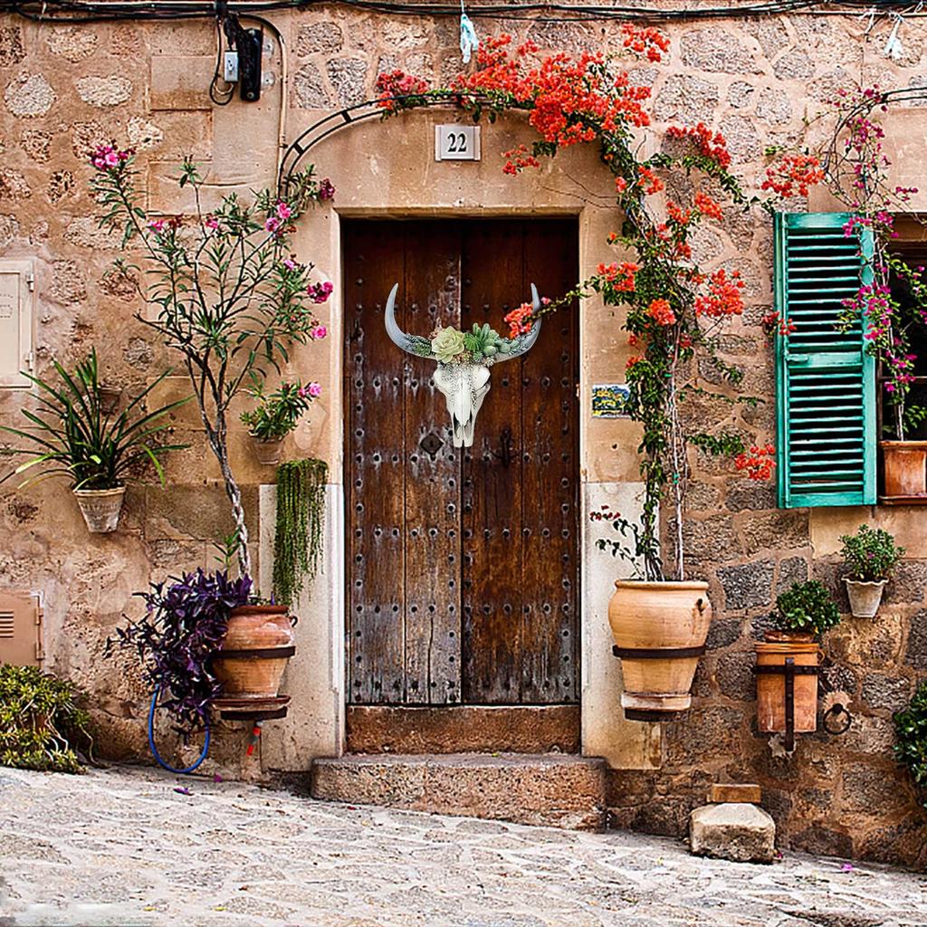 Flower Cow  Wall Decoration Home Wall Decor Ornament With Hanging Hole