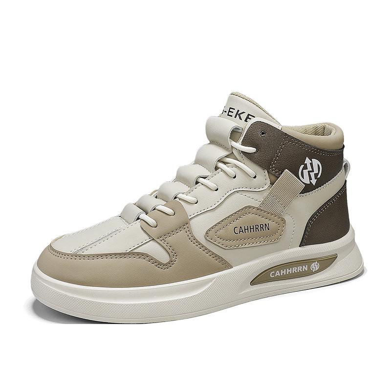 

Board shoes trendy men s flat-bottomed high-top sports shoes autumn and winter new contrasting colors, non-slip and wear-resistant thick-soled casual 39