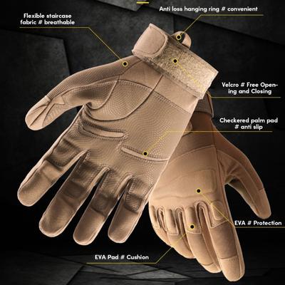 Gants d'extérieur doigts entiers Gants légers rigides Chasse Cyclisme Randonnée Camping Tir Chasse Gants de sport