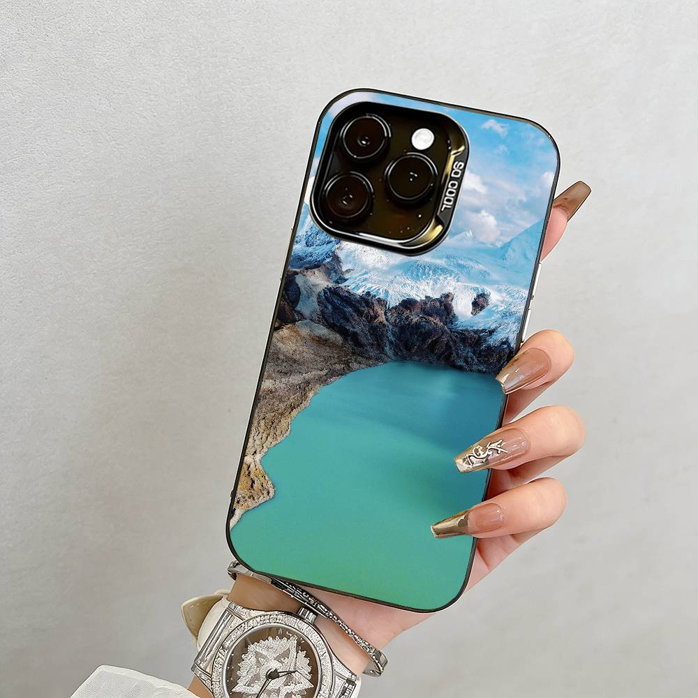 

Чехол для телефона «Снежная гора» для iPhone 17, 16, 15, 14, 13, 12, 11 Plus, Pro Max, XS, Цветной Серебристый Черный Чехол iPhone13Pro