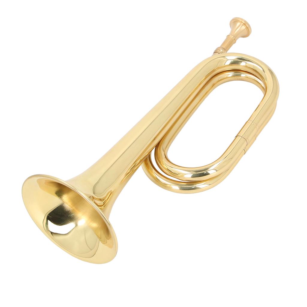 C Key Spanish Bugle Brass Cavalry Trumpet Blowing Pipe Instrument 11cm Diameter 34cm Height Mouthpie