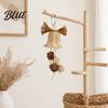 Rattan Bell Bird Chew Toy Woven Parrot Toy Chewing with Natural Bells or Balls Cage Accessories for Cockatiels Budgies Small Medium Parrots