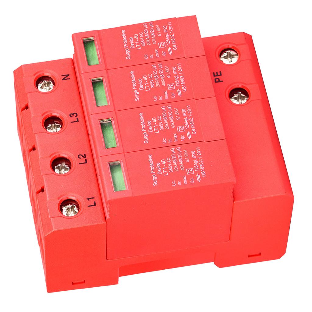 4P 40KA 385V House Surge Protector Low Voltage Arrester Device20A
