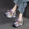 6CM Spring Air Mesh Leather Pigskin Women Ankle Boots Flats Booties Mixed Color Chunky Sneaker Comfy Fall Summer Shoes