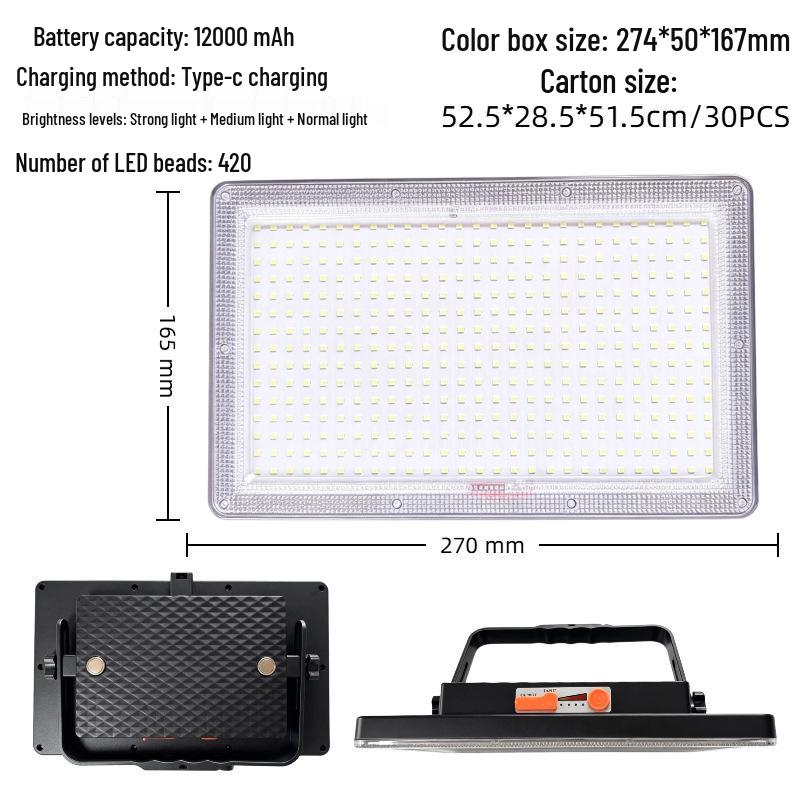 Super Bright Waterproof Outdoor Lamp with Ultra-long Battery Life and Emergency Charging