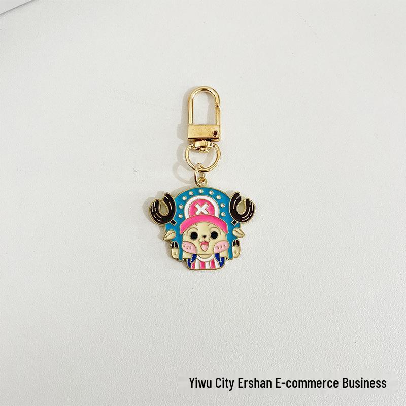 One Piece Luffy & Chopper Keychain Pendant - Personalized Cartoon Backpack Accessory