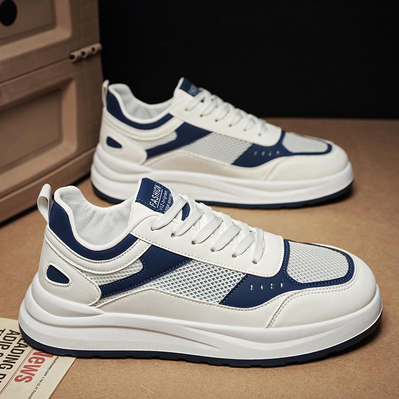 Summer breathable mesh white shoes men's trendy brand versatile Hong Kong style high-end board shoes youth casual sports shoes