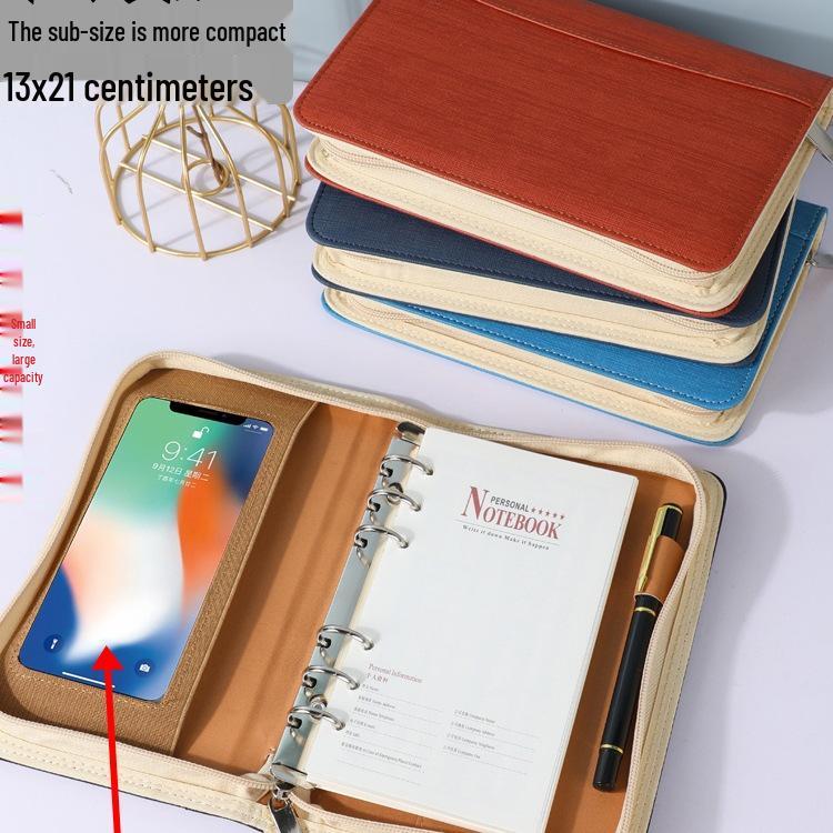A5 Multifunctional Loose-Leaf Notebook with Phone Holder