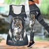 Wolf Totem Print Yoga Outfit voor Dames Mode Workout Leggings Fitness Sport Casual Yoga Set Sportpak