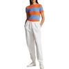 Polo Ralph Lauren SS24 Striped Cable Knit Crew Neck Slim Fit Short Sleeve Sweater Women sweater Multicolor WMPOSWENC020886-400