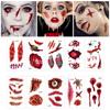 Fake Tatto Halloween Horror Tattoo Stickers Waterproof Big Mouth Face Sticker   Festival Carnival