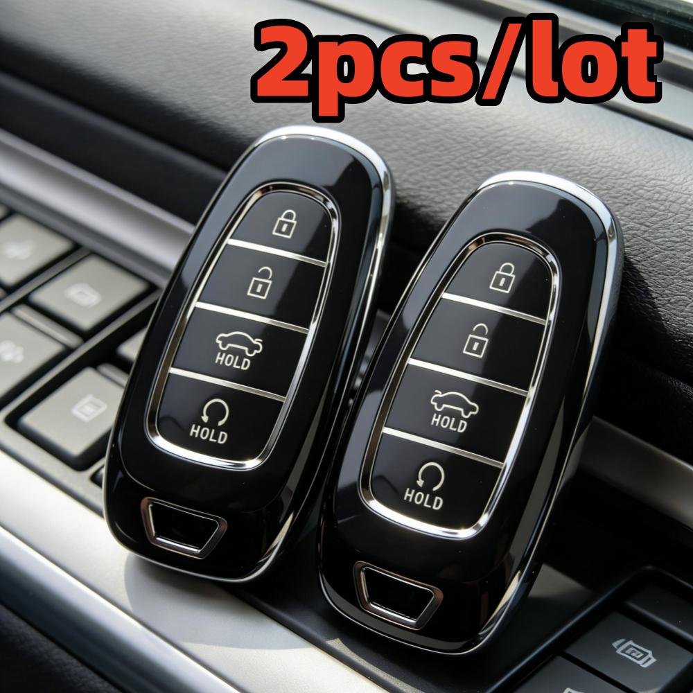 

2pcs/lot Car Key Case Covers For 2022 2021 2020 Hyundai Sonata Nexo Santa Fe Tucson 4 Buttons