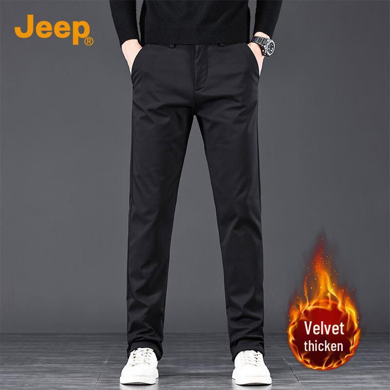 

JEEP Men s Fleece-Lined Straight-Leg Business Casual Pants 32