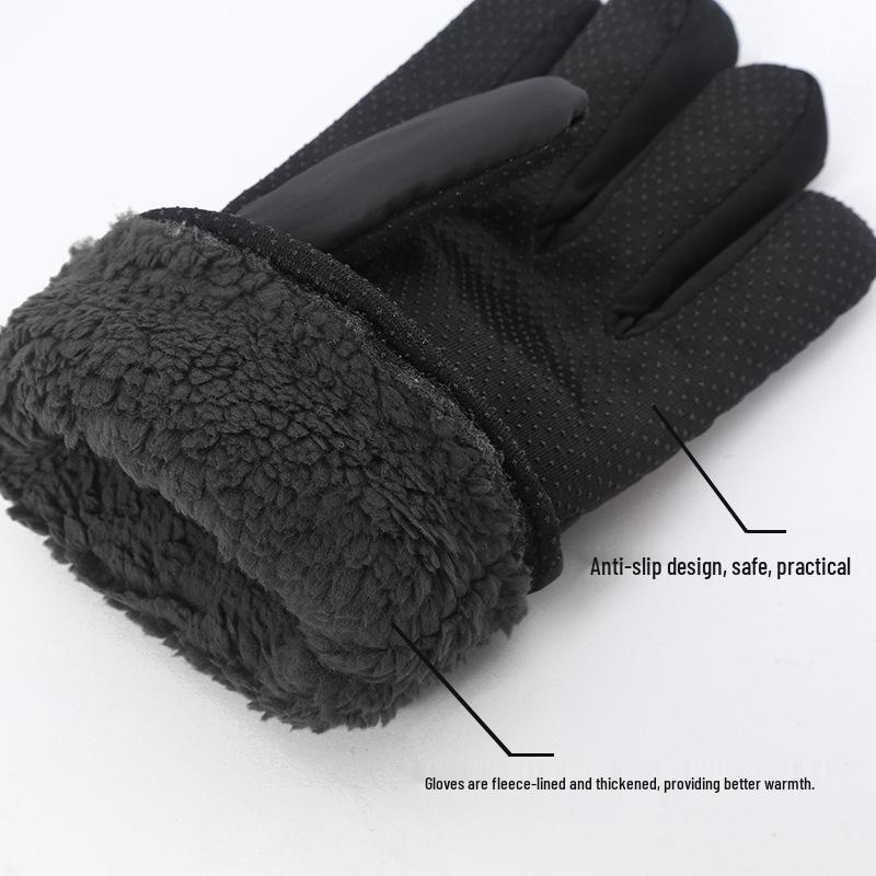 Men's Windproof Winter Ski Gloves - Thick, Non-Slip, Velvet-Lined for Warmth and Cold Protection, Ideal for Cycling and Riding