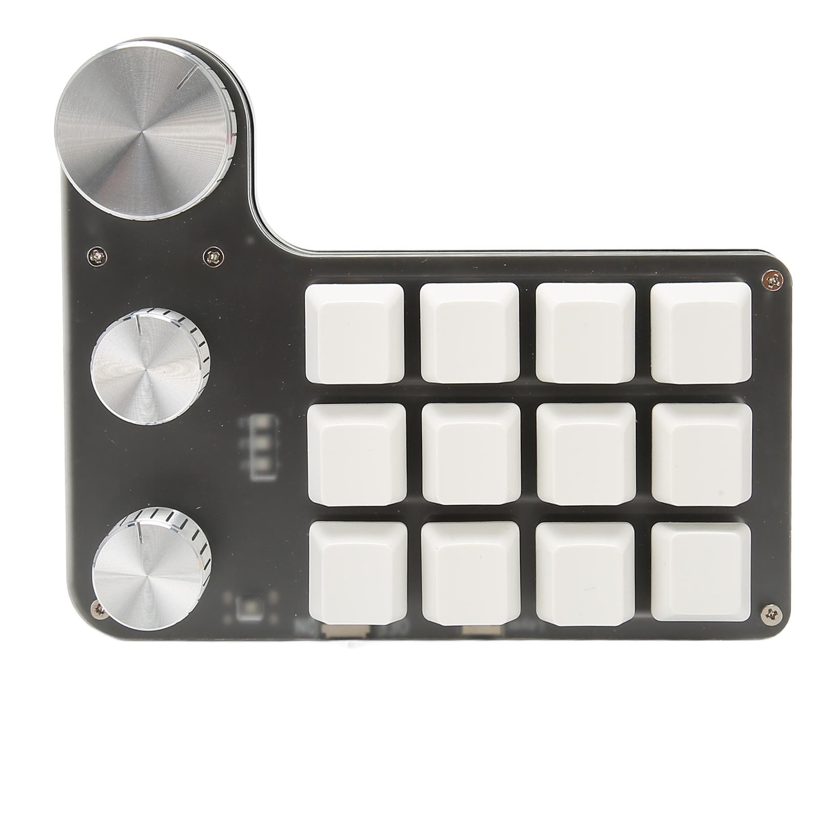 

Программируемая клавиатура 12 клавиш 3 ручки Синий переключатель Механическая функция памяти Мини клавиатура для работы