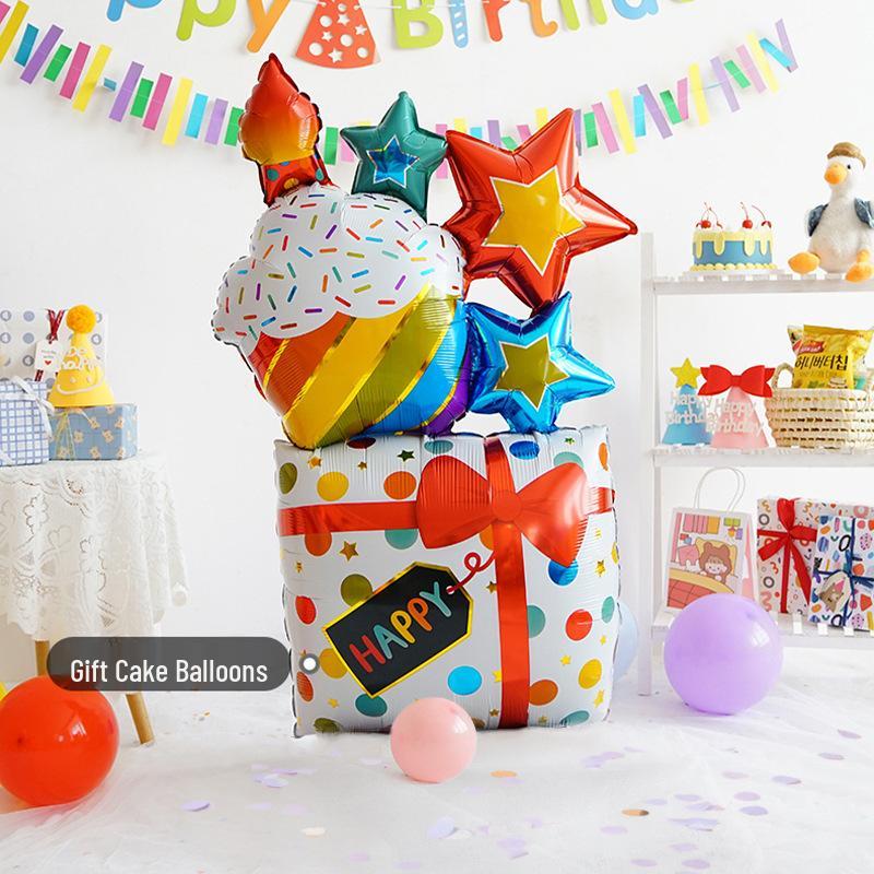 Baby's First Birthday Foil Cake Balloons & Photo Props Set