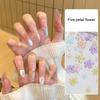 50Pcs Five Petal Flower Nail Art Charms Shine 3D Nail Decoration Macaron Color Manicure Accessories Resin Material DIY