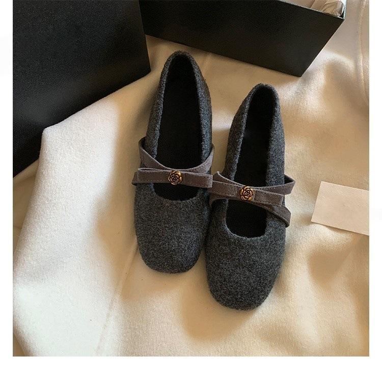 Height Increase Inner Height Increase Velvet Mary Jane Fluffy Shoes Autumn and Winter