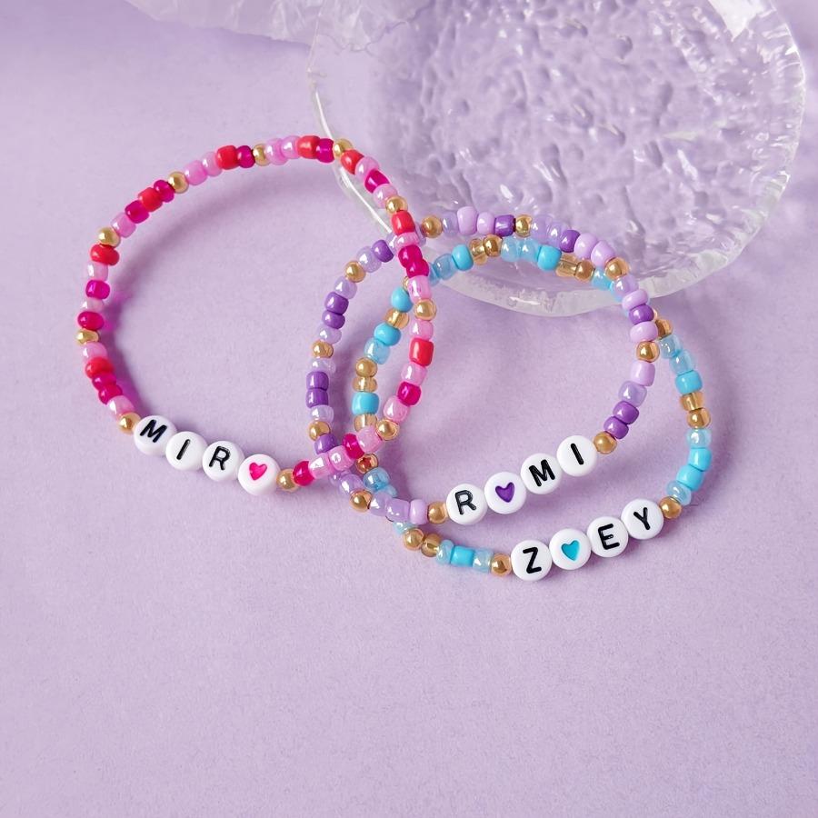 3pcs K-pop Bracelets | Fashion Mixed Color Acrylic Friendship Bracelets for Besties, Concert & Theme Party Accessories