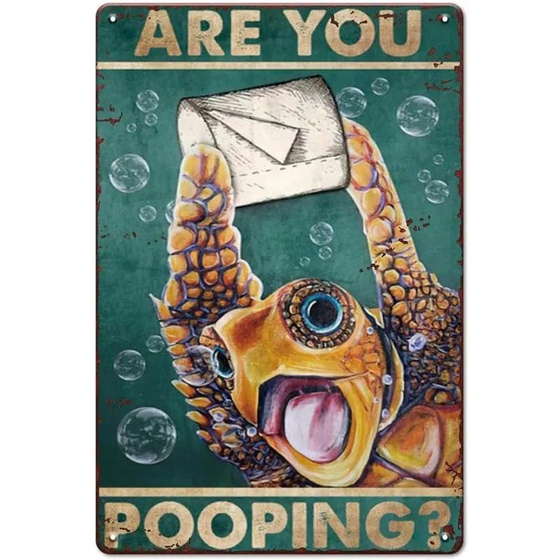 Vintage Metal Tin Poster Retro Bathroom Wall Art Sign Restroom Decor Plaque Metal Plate Poster for Toilet Home Decor