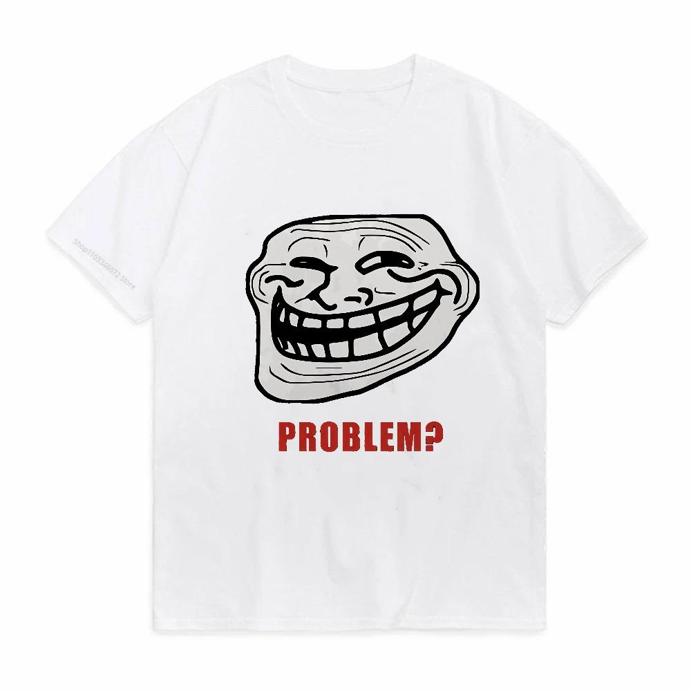 МЕМ ТРОЛЛФЕЙС ЯРОСТЬ Смешной Комикс ТРОЛЛЬ Шутка ИНТЕРНЕТ Мужские Женские Футболки Лето Смешной Граффити Повседневный Уличный Короткие футболки S