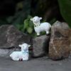 1Pair  Animal Sheep Figurine Dollhouse Mini Ornaments Statue Lamb Toys Fairy Garden Home Decor Terrarium Statues Accessories