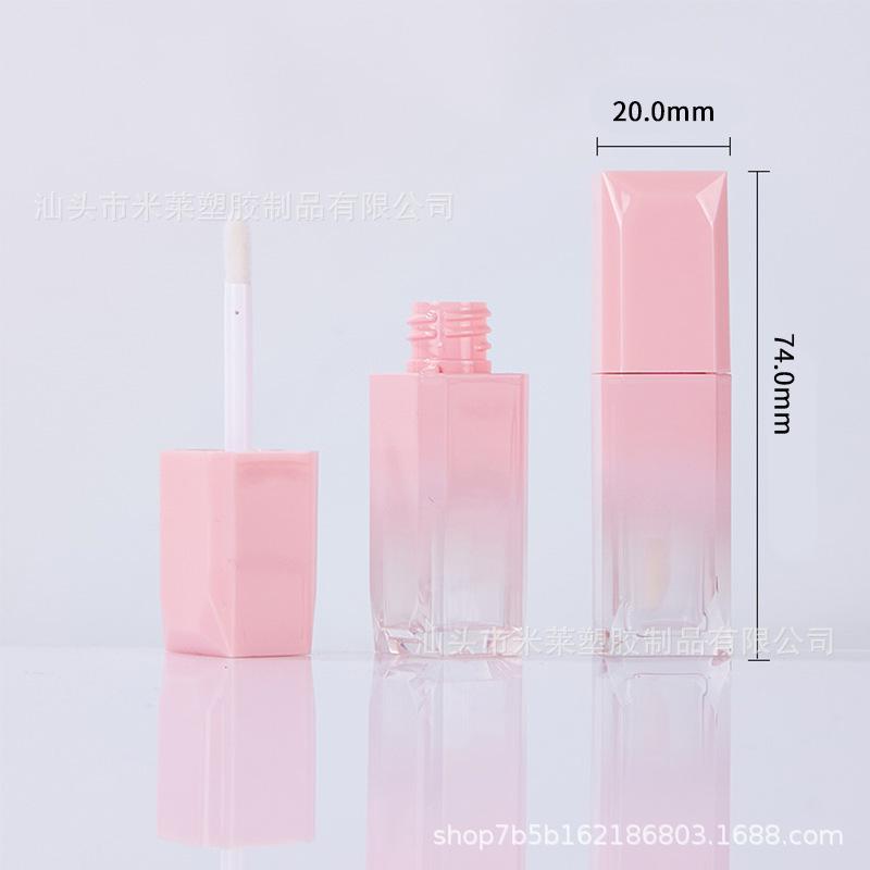 5ml Square Gradient Lip Gloss Tube, Empty Refillable Lip Glaze Container, Wholesale Cosmetic Packaging