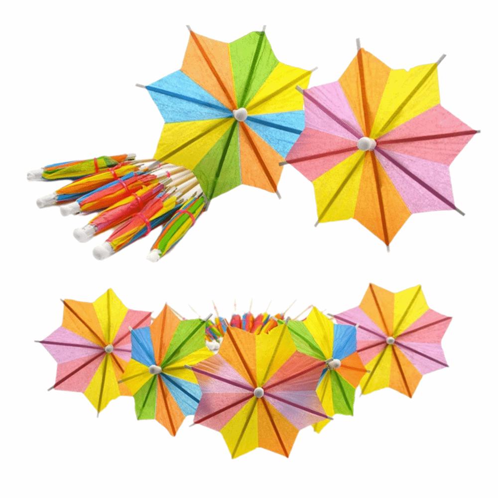 50Pcs Colorful Paper Cocktail Picks Mini Cocktail Drink Umbrellas Party Decorations