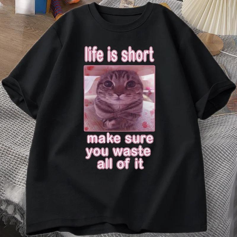 

Funny Cat Meme Graphic Tees Cats Dank Memes T Shirt Funny Silly Cats T-shirt Women Casual Short Sleeve Tees Printed Tshirt - ... S разноцветный