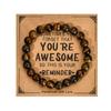 Secure Closure Comfort Fit Mixed Material Handmade Bracelet with Accompanying Sentiment Card