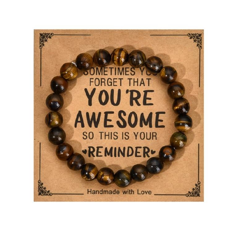 Secure Closure Comfort Fit Mixed Material Handmade Bracelet with Accompanying Sentiment Card