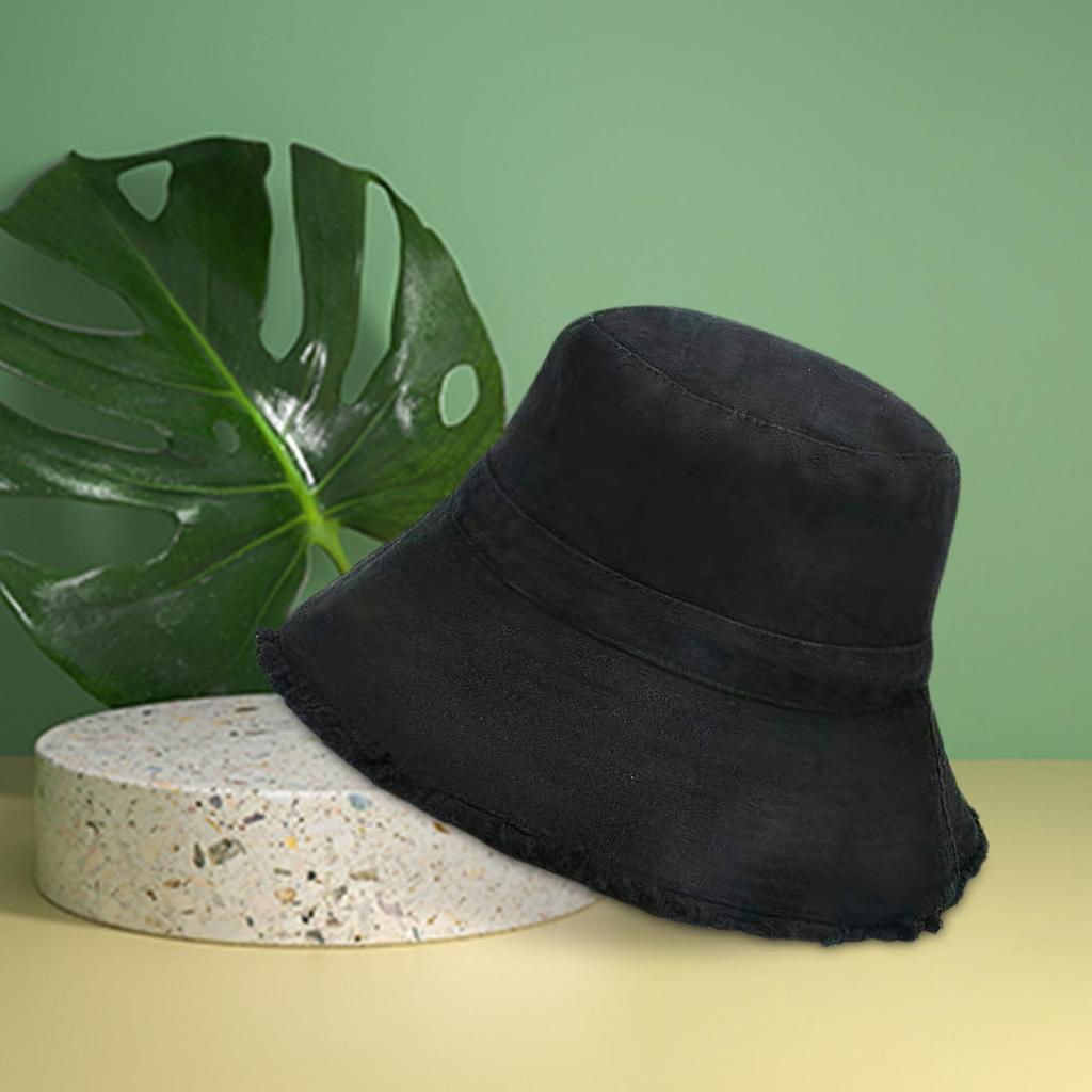 Sun Protection Women Bucket Hat Windproof Fisherman Cap Cotton Packable Sun Hat