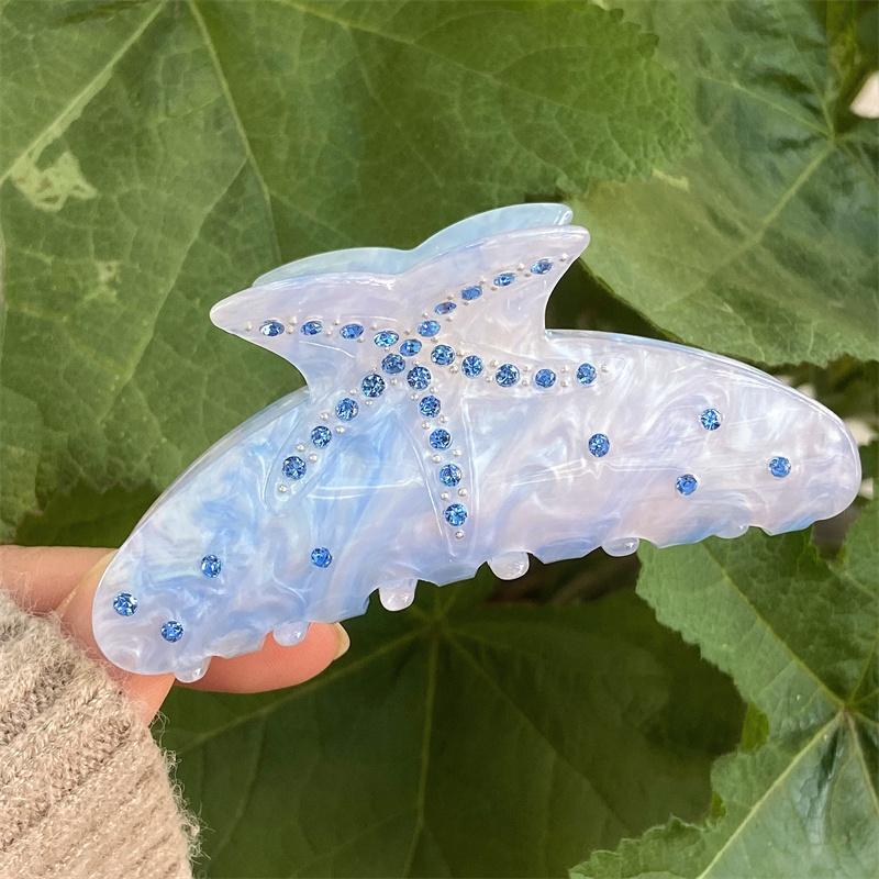 

Новый Зажим-краб для волос «Морская звезда» Океан Пляж Кристалл Стразы Зажим-акула Заколка для волос Зажимы для волос Захват Элегантные Женские Аксессуары для волос