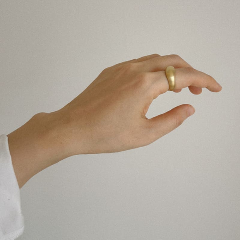 oar [Silver925] oar Cloud Volume Ring [Matte Gold]