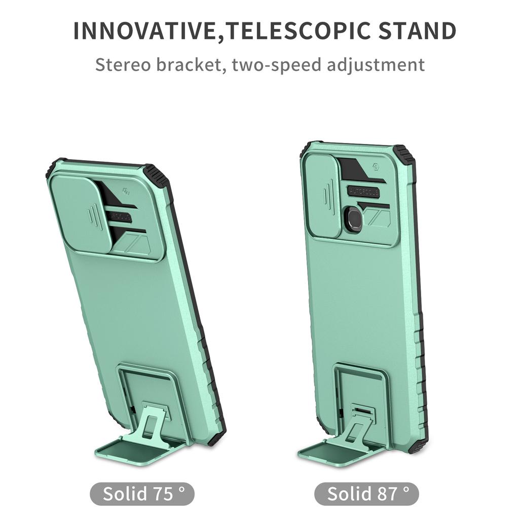 Shockproof Case For VIVO Y95 Y93 Y91i Y91C Y76S Y72 Y53S 5G Slide Camera Lens Protection Stand Phone Cover For Y50 Y30 Y20S Y20i