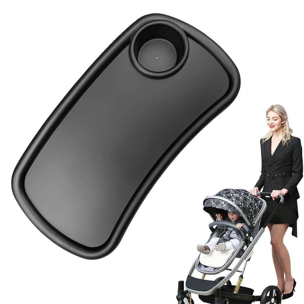 Поднос для перекусов на коляску Многоразовый Поднос для закусок на коляску Многофункциональный Безопасный Поднос для коляски Коляски и Аксессуары Легко чистить чёрный