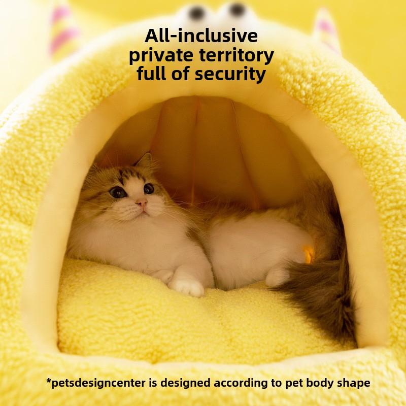 Katze Herbst und Winter Jurte Lustiges Monster Warmes Katzenbett Teddy Kleiner Hundekäfig Niedliches Haustierbett Zubehör