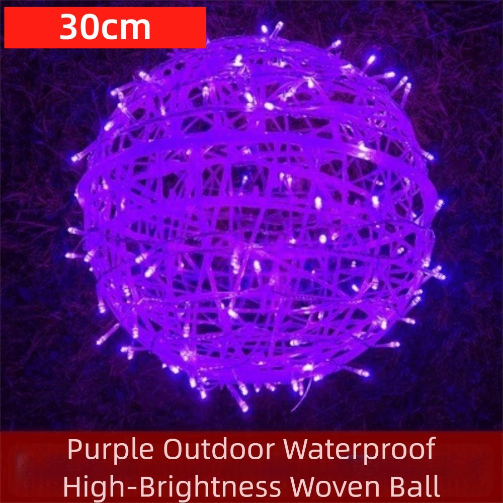 20/28CM Festoon Rattan Ball Light LED Rattan Ball Christmas Tree Light String 220V Ramadan Festoon Rattan Ball Lamp Garden