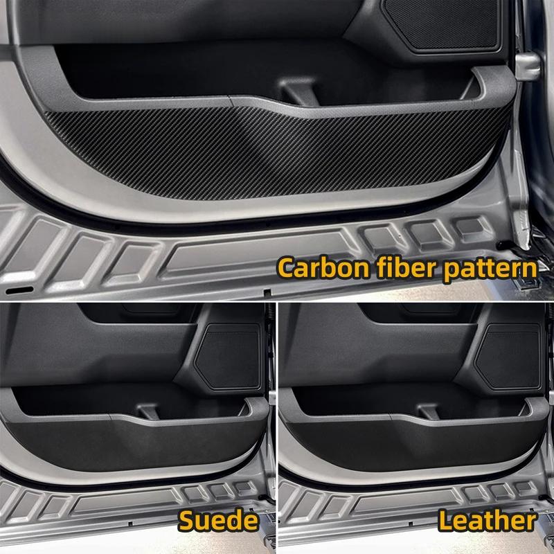 Door Anti-Kick Pad For Ford F-150 2021 2022 2023 2024 2025 LHD RHD Car Leather Carbon Mat Trim Accessories.